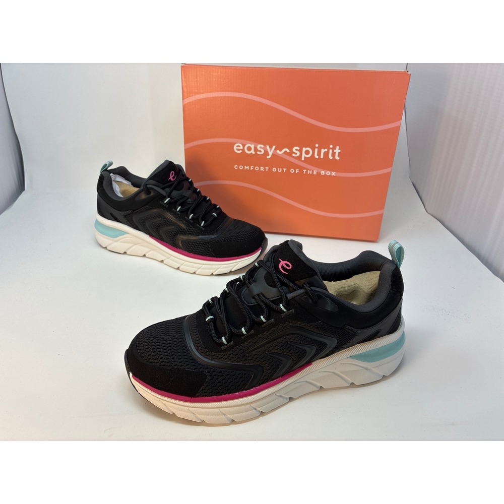 Easy Spirit Semilla 2 Denise Austin Women 8M Black Pink Teal Athletic Sneakers